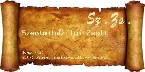 Szentmihályi Zsolt névjegykártya