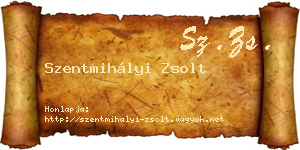 Szentmihályi Zsolt névjegykártya
